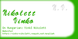 nikolett vinko business card